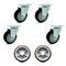 Service Caster Regency 600UBCKIT6 U-Boat Cart Caster and Wheel Replacement Set - REG-20S414-PPUB-BLK-TP2-4-PPUD820-2 - alternate 1